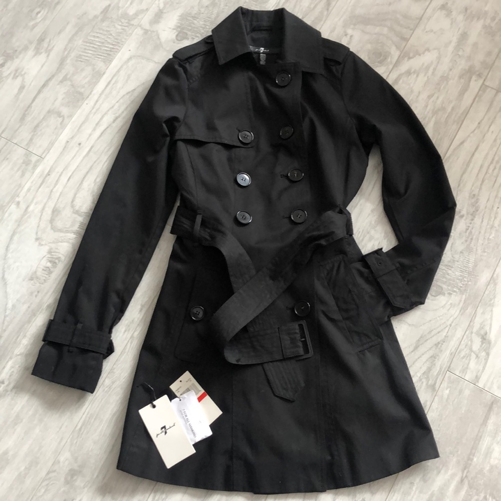 7 for all mankind Trench Coat With Floral Lining
